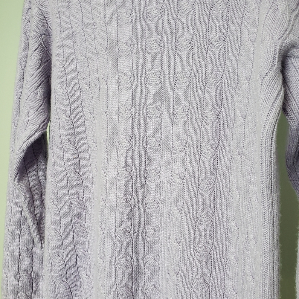 Ralph Lauren Black Label Lavender Cable Knit Cashmere Sweater Size Small - Picture 5 of 10